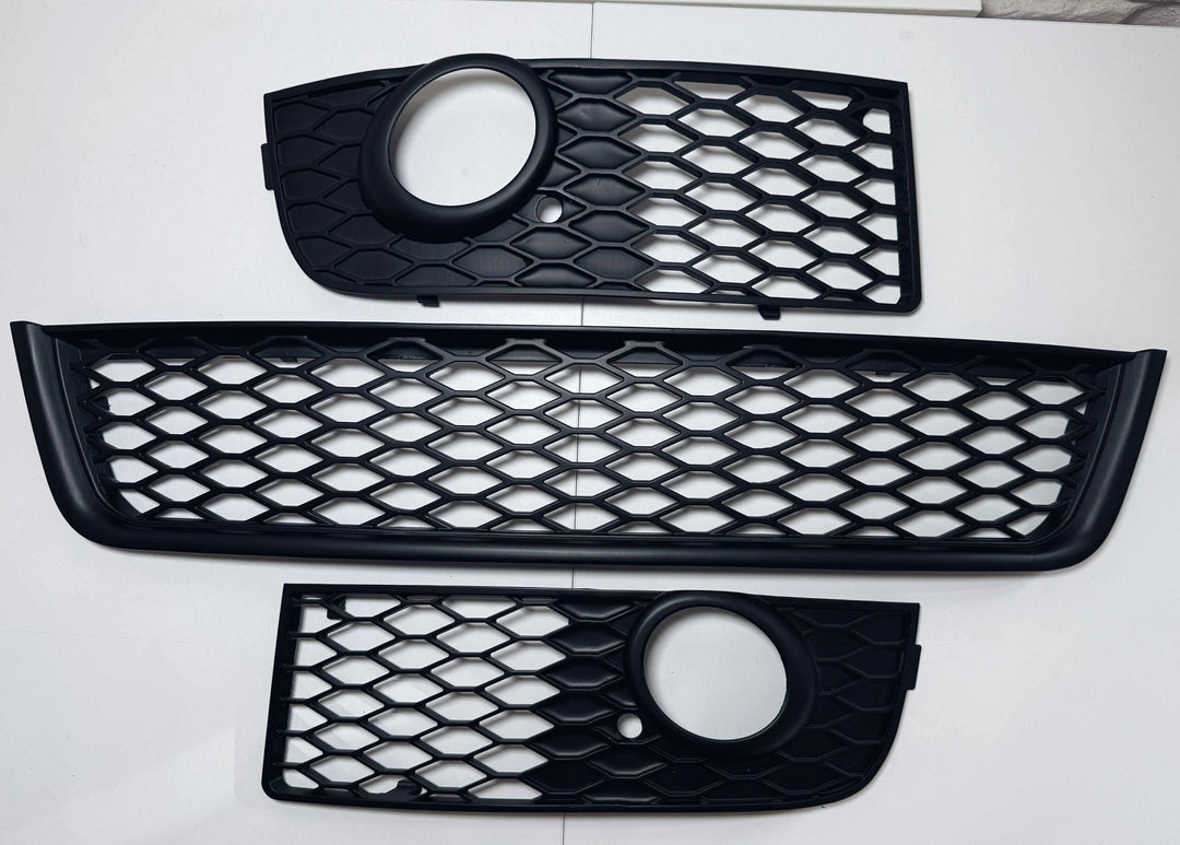 Audi A4 B6 S-line fog light grills with bumper grill