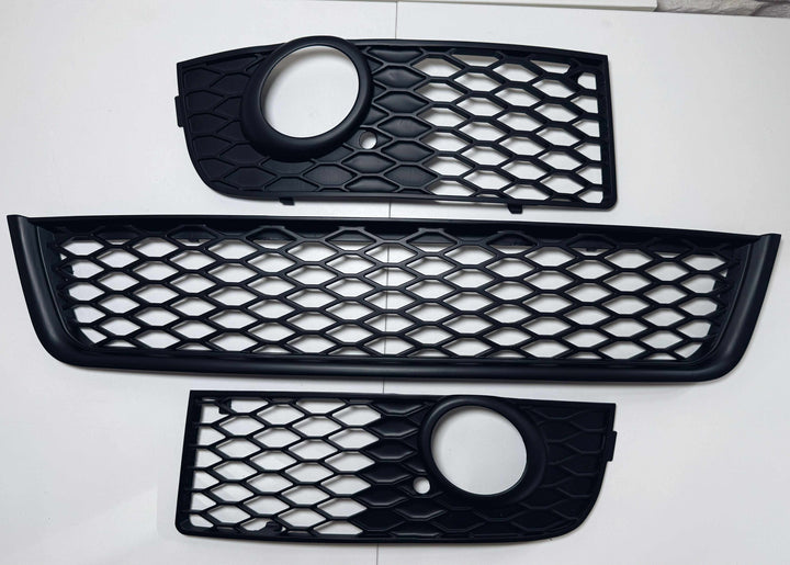 Audi A4 B6 S-line fog light grills with bumper grill