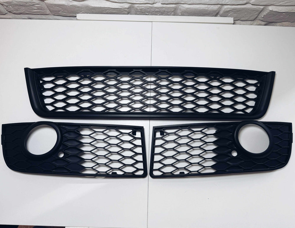 Audi A4 B6 S-line fog light grills with bumper grill