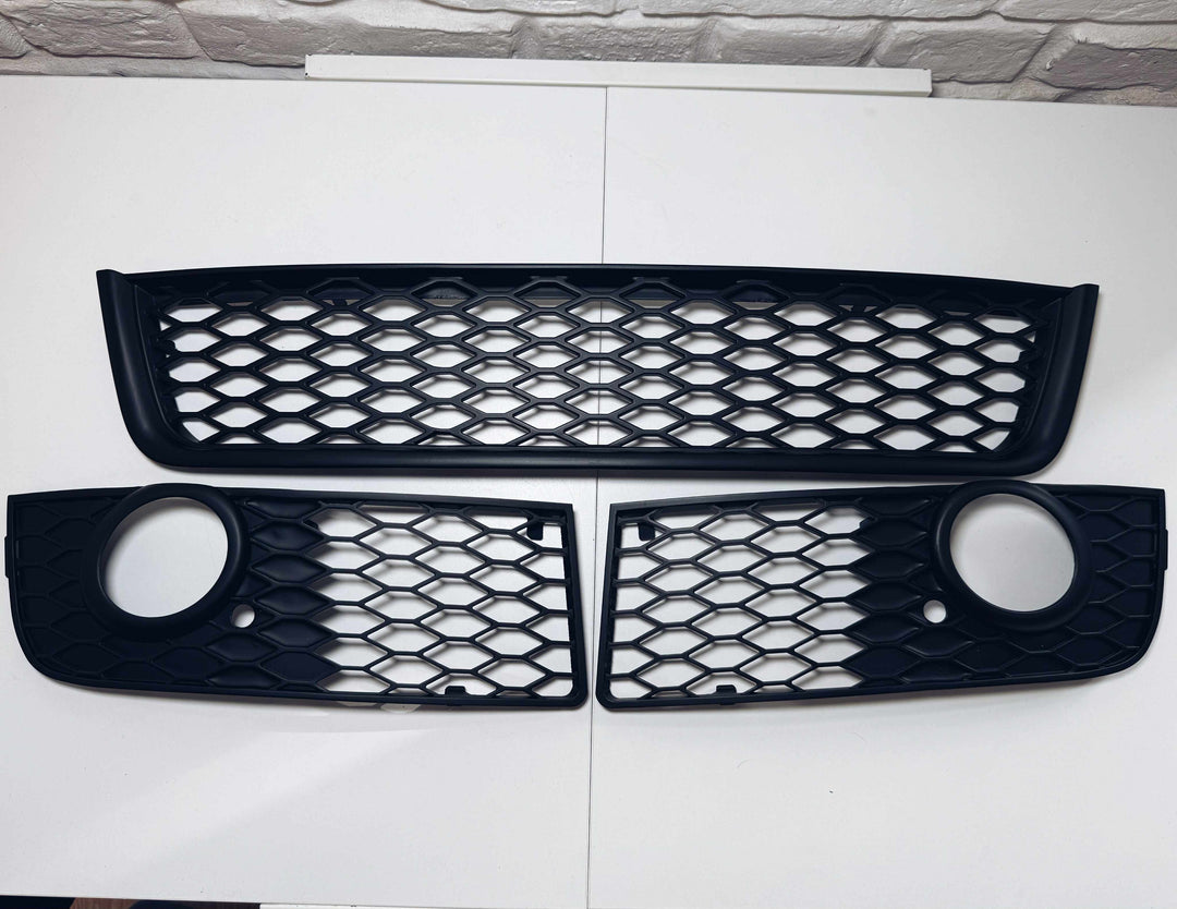 Audi A4 B6 S-line fog light grills with bumper grill