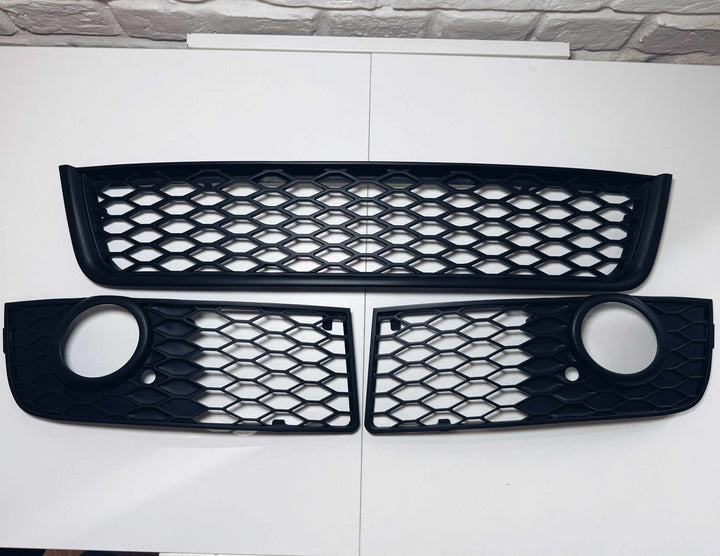 Audi A4 B6 S-line fog light grills with bumper grill