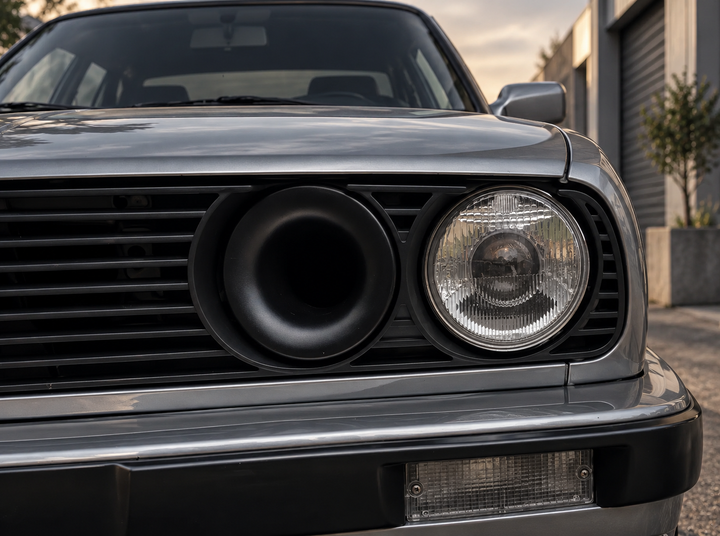 BMW e30 headlight air intake